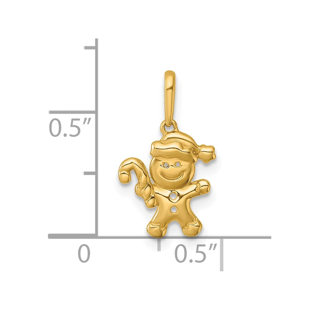 Button 14k Madi K Polished Smiling Gingerbread Man Childrens Charm / Pendant