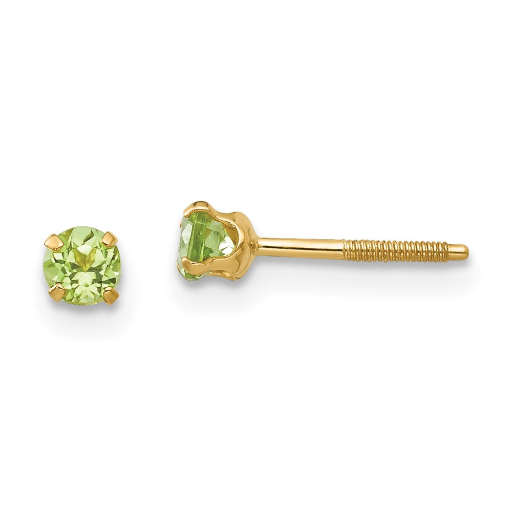Huggy Joy 14k Madi K 3mm Peridot Earrings