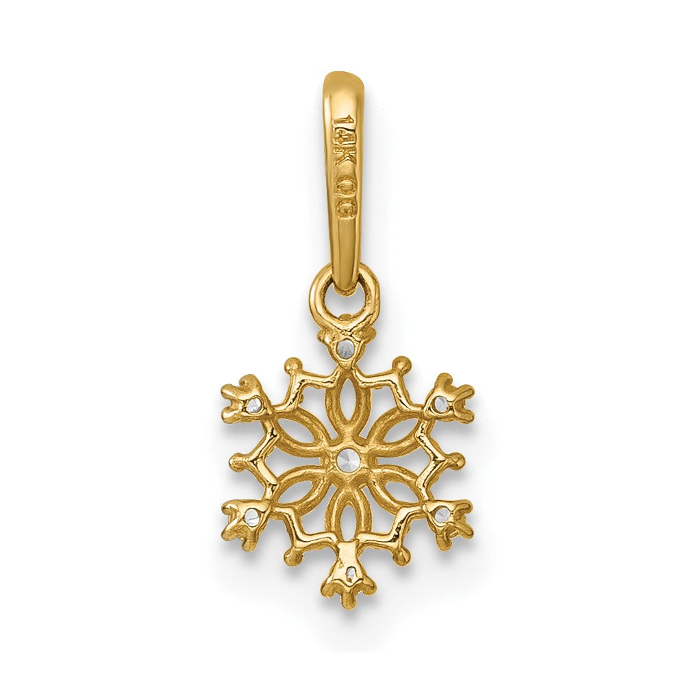 Tiny Bean Gentle Star 14k Madi K Polished CZ Snowflake Childrens Charm / Pendant