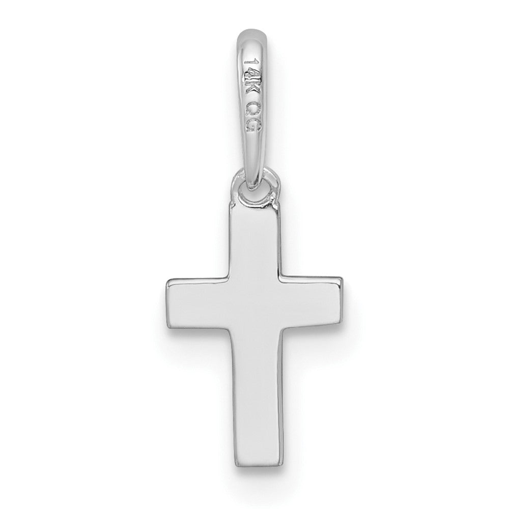 Glow Shine 14K White Gold Madi K Polished Cross Childrens Charm / Pendant