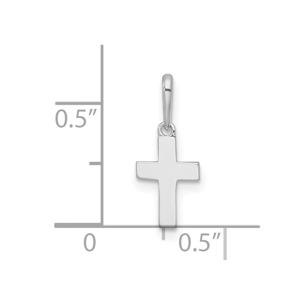 Glow Shine 14K White Gold Madi K Polished Cross Childrens Charm / Pendant