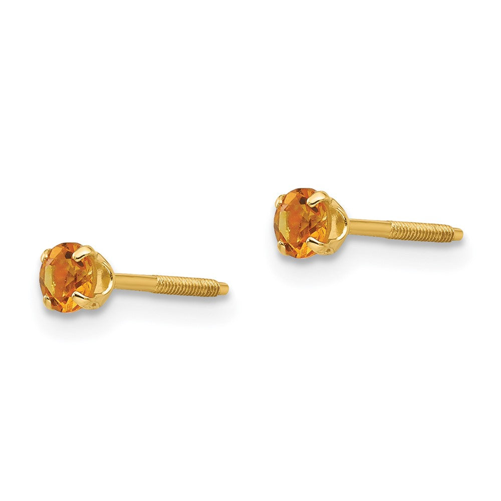 Sprout Pop 14k Madi K 3mm Citrine Birthstone Earrings