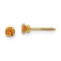 Sprout Pop 14k Madi K 3mm Citrine Birthstone Earrings