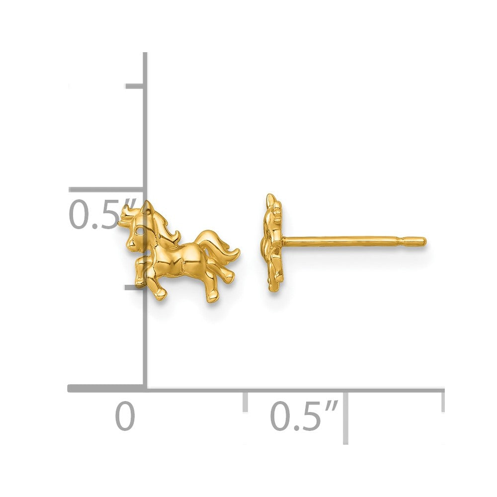 Doodle Bug 14k Madi K Polished Unicorn Childrens Post Earrings