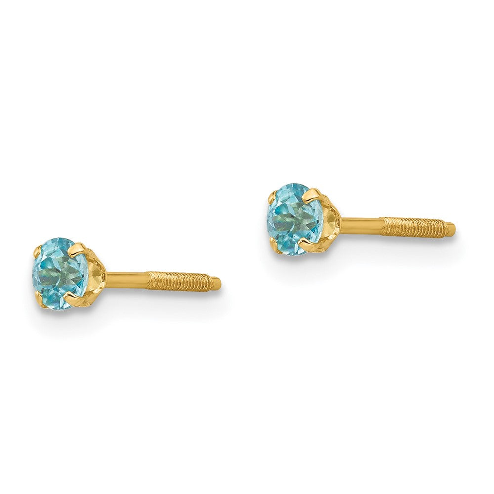 Sprinkle Buddy 14k Madi K 3mm Blue Zircon Earrings