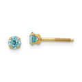 Sprinkle Buddy 14k Madi K 3mm Blue Zircon Earrings