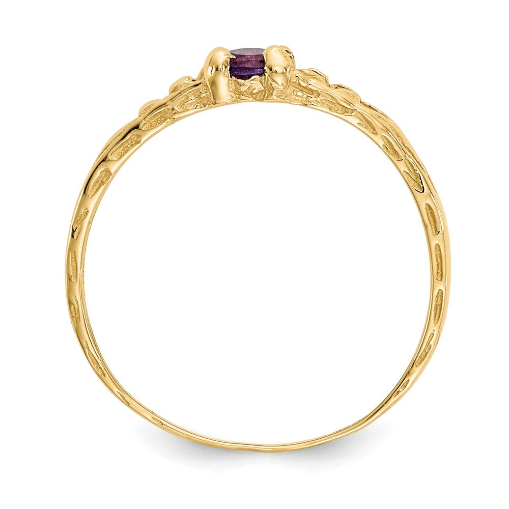 Wobbles Song 14k Madi K 3mm Amethyst Birthstone Baby Ring