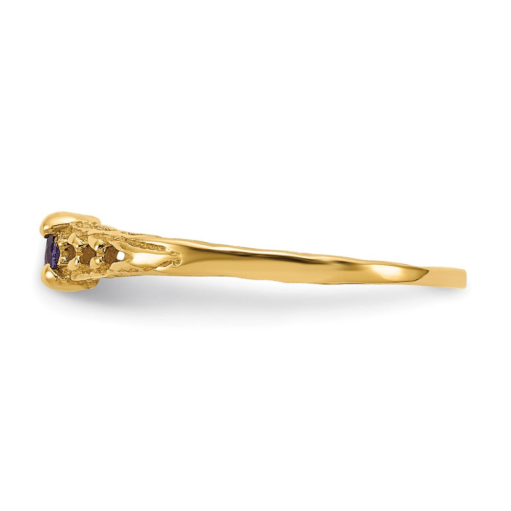 Wobbles Song 14k Madi K 3mm Amethyst Birthstone Baby Ring