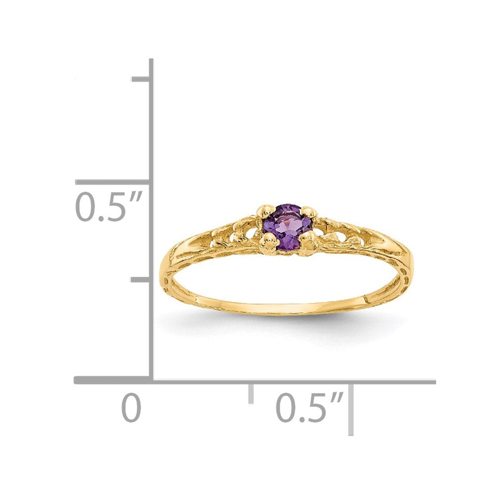 Wobbles Song 14k Madi K 3mm Amethyst Birthstone Baby Ring