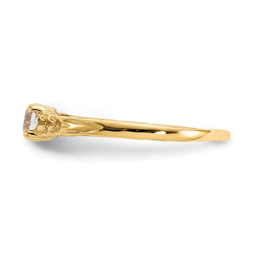 Sunny Bug 14k Madi K 3mm White Topaz Birthstone Baby Ring