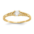 Sunny Bug 14k Madi K 3mm White Topaz Birthstone Baby Ring