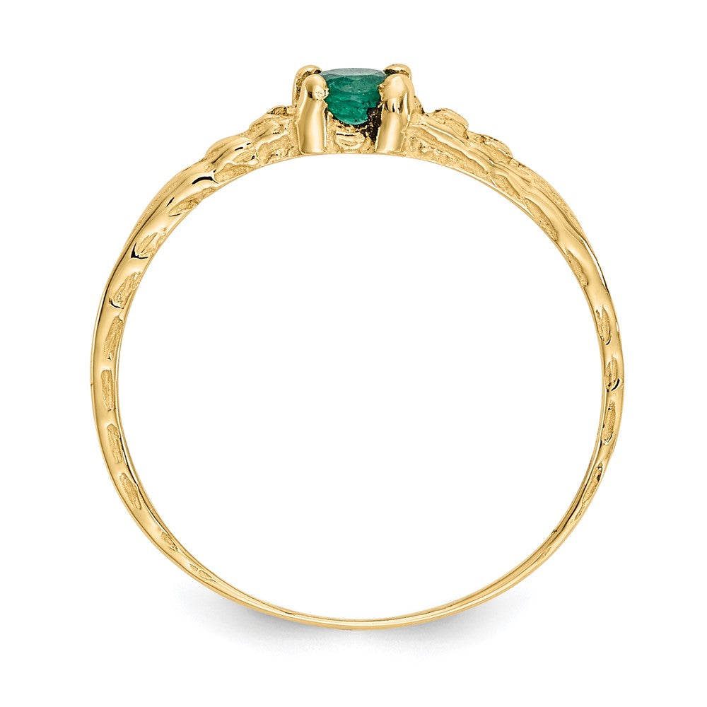 Glow Pop 14k Madi K 3mm Emerald Birthstone Baby Ring