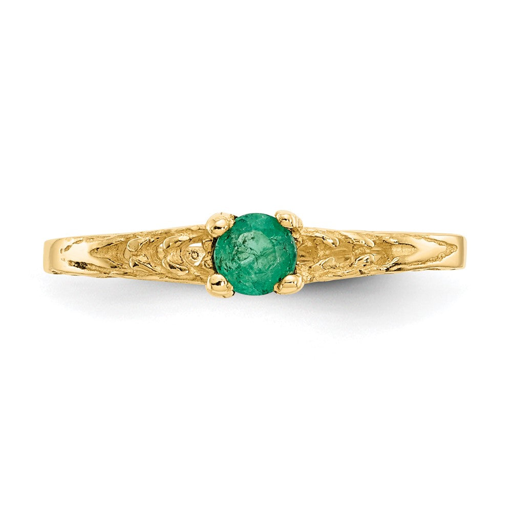 Glow Pop 14k Madi K 3mm Emerald Birthstone Baby Ring
