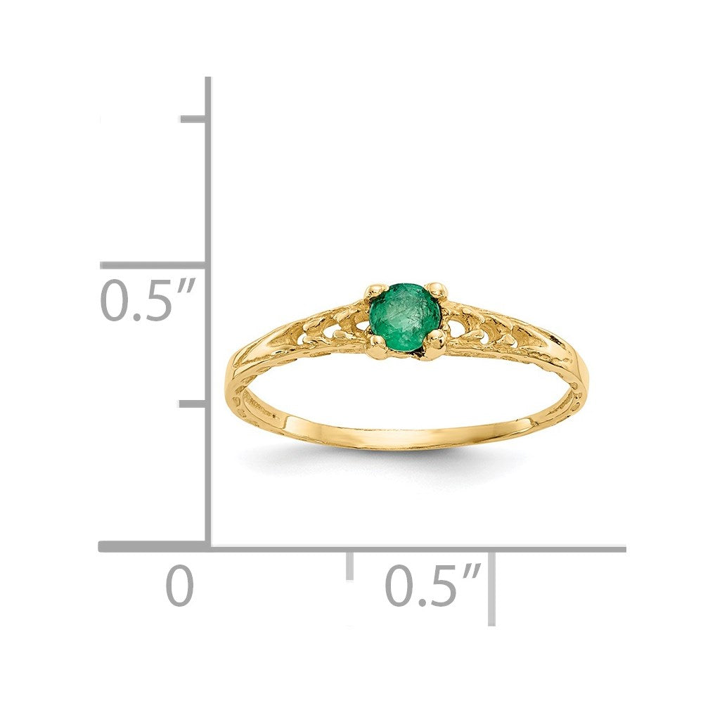 Glow Pop 14k Madi K 3mm Emerald Birthstone Baby Ring