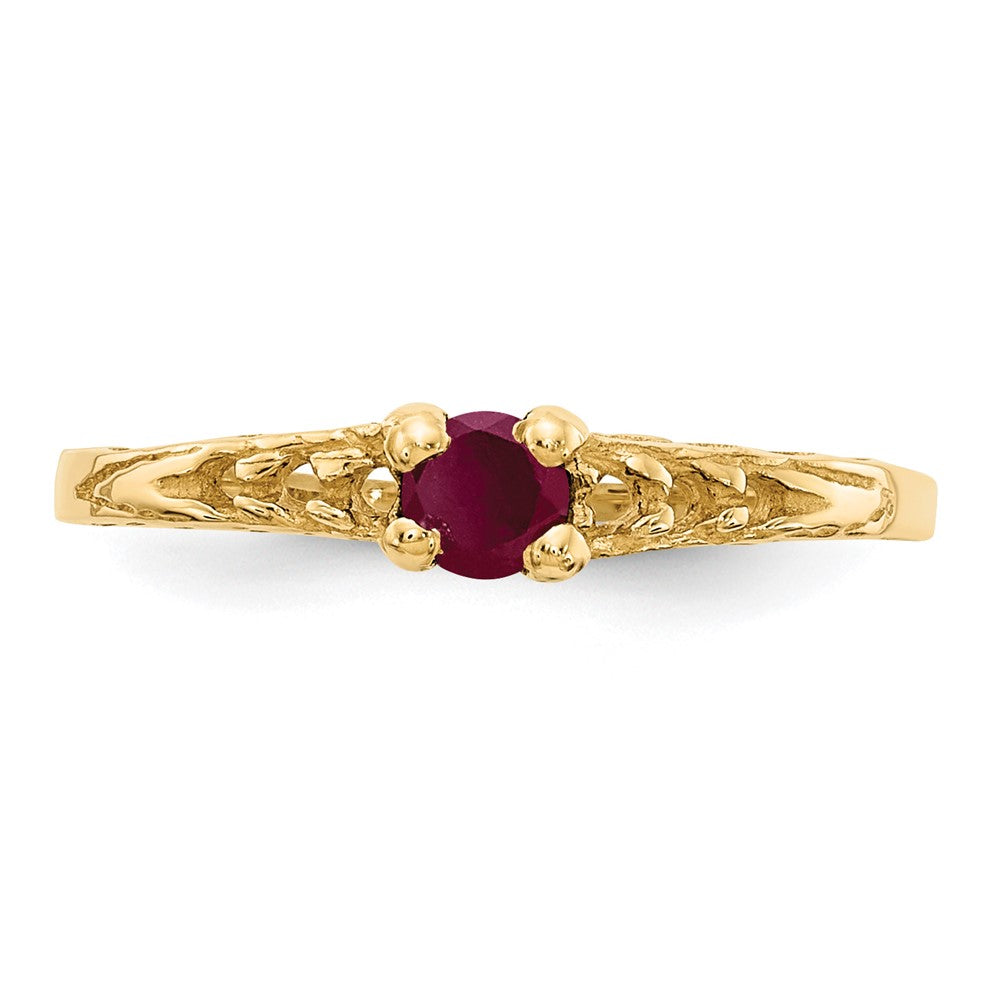 Sparkle Nest 14k Madi K 3mm Ruby Birthstone Baby Ring