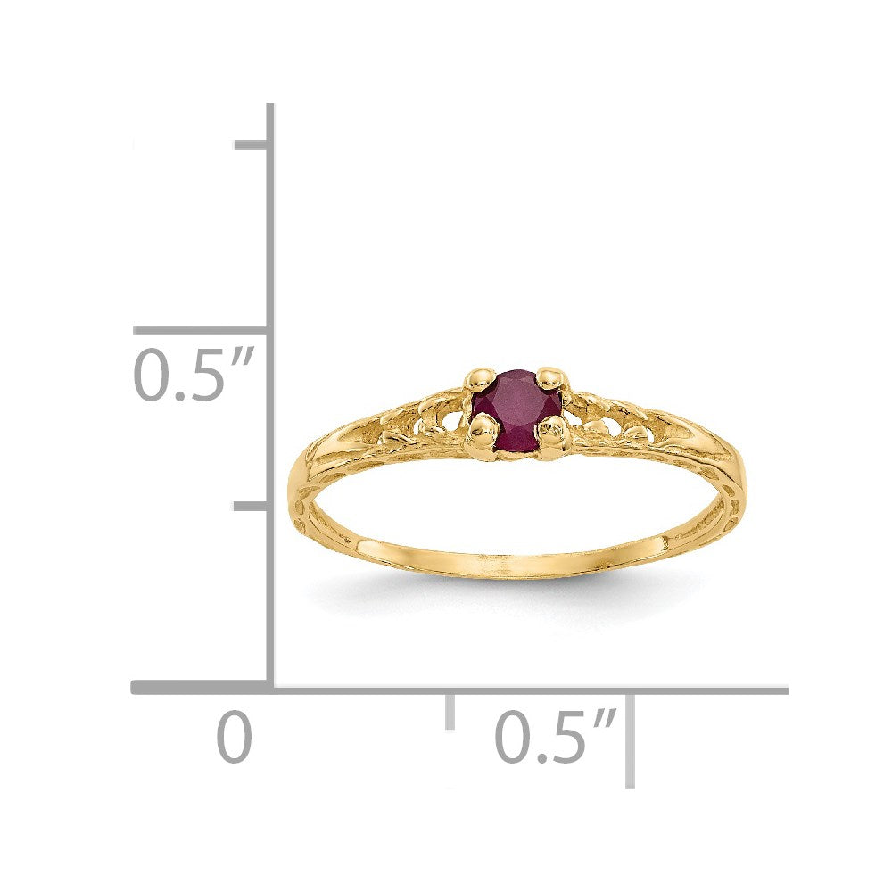 Sparkle Nest 14k Madi K 3mm Ruby Birthstone Baby Ring