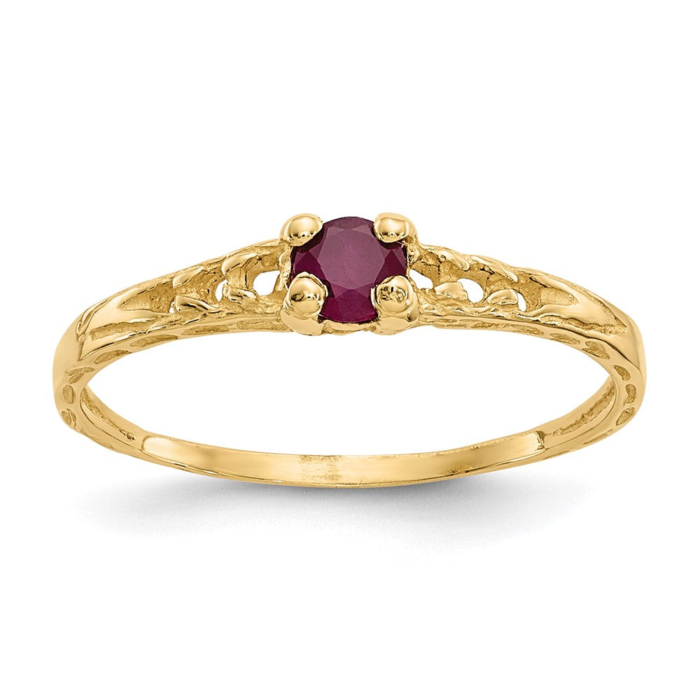 Sparkle Nest 14k Madi K 3mm Ruby Birthstone Baby Ring