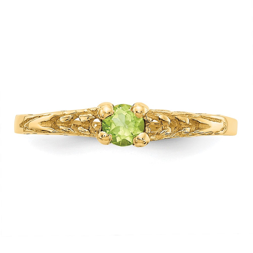 Whimsy Joy 14k Madi K 3mm Peridot Birthstone Baby Ring