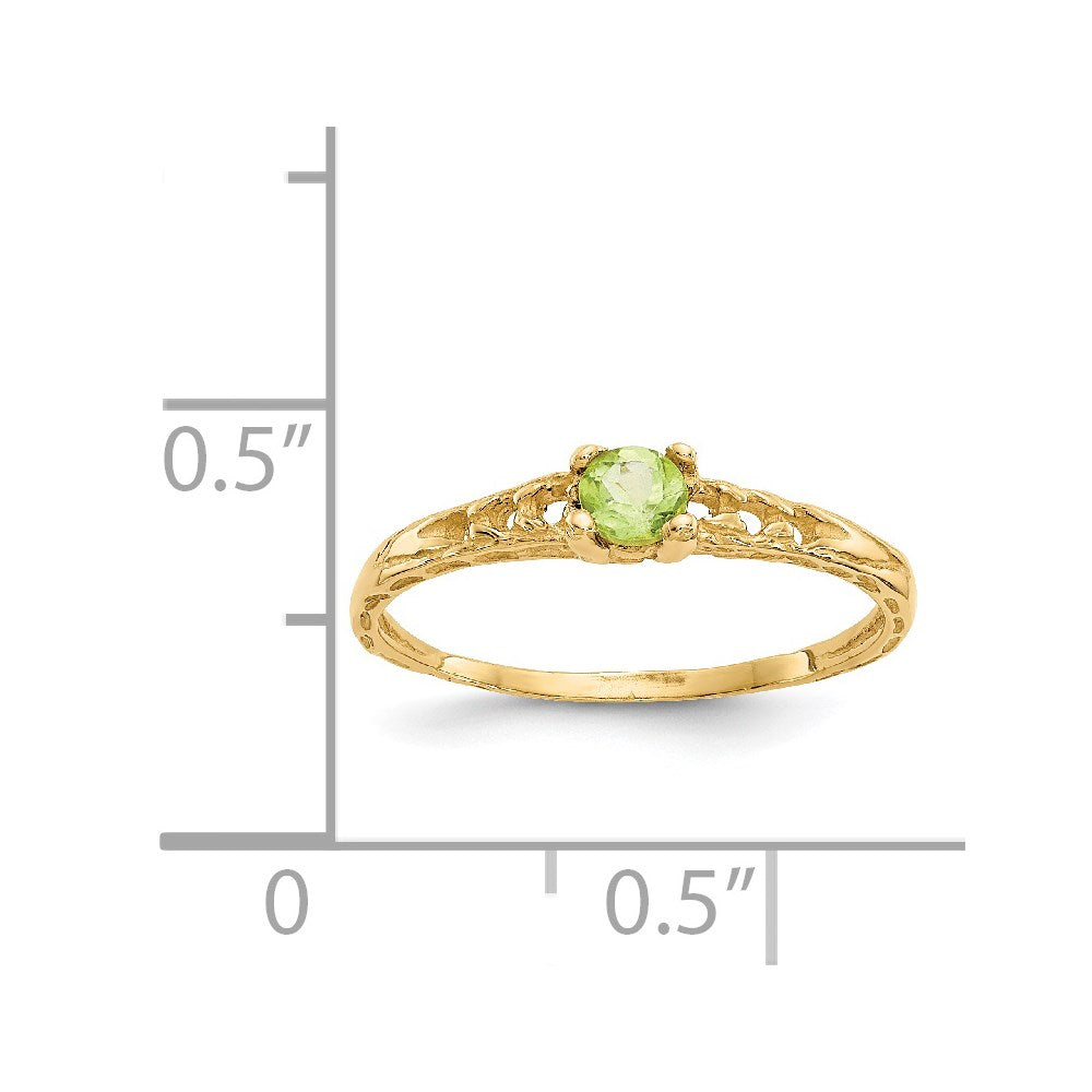 Whimsy Joy 14k Madi K 3mm Peridot Birthstone Baby Ring