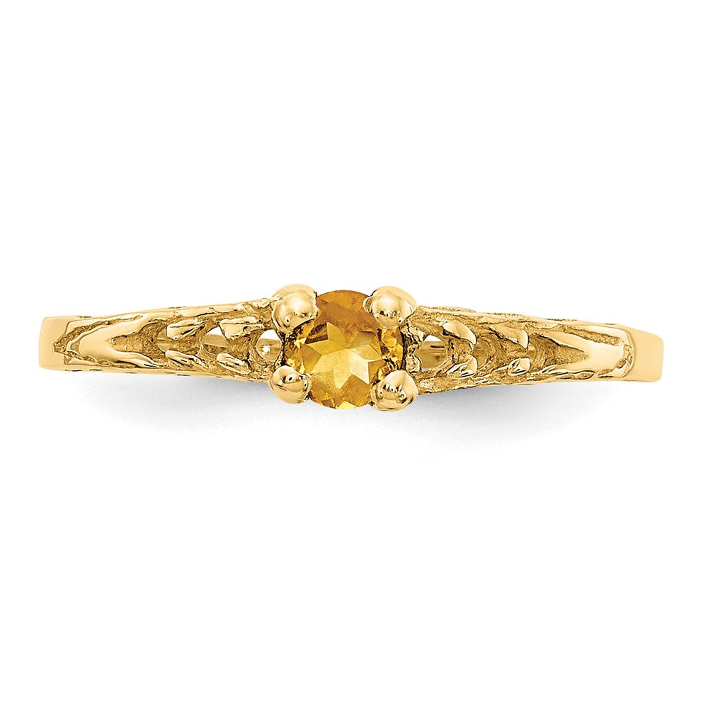 Sprout Joy 14k Madi K 3mm Citrine Birthstone Baby Ring