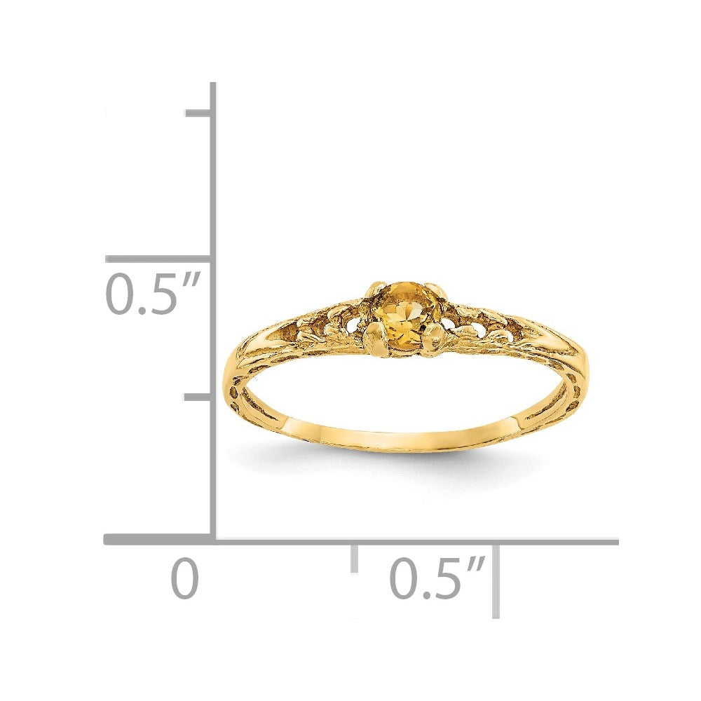 Sprout Joy 14k Madi K 3mm Citrine Birthstone Baby Ring