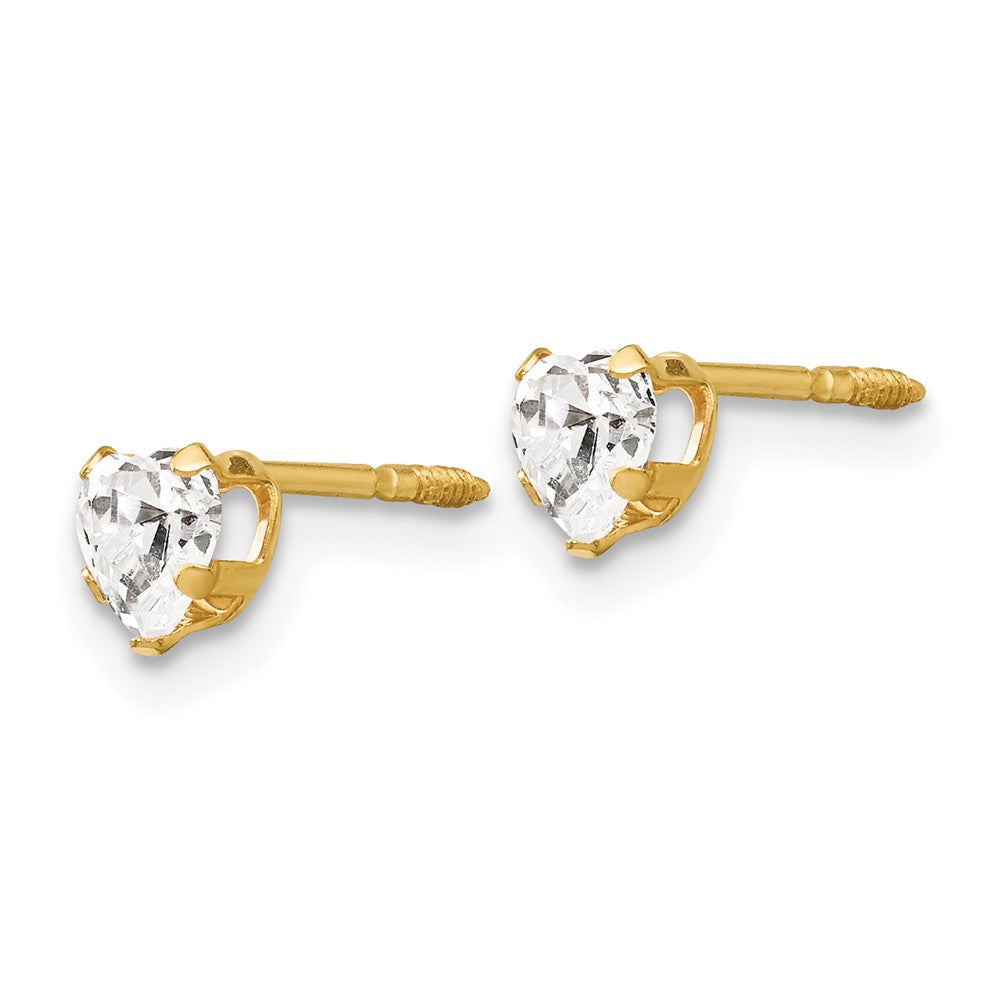 Koala Nest 14K Madi K 4mm White CZ Heart Earrings