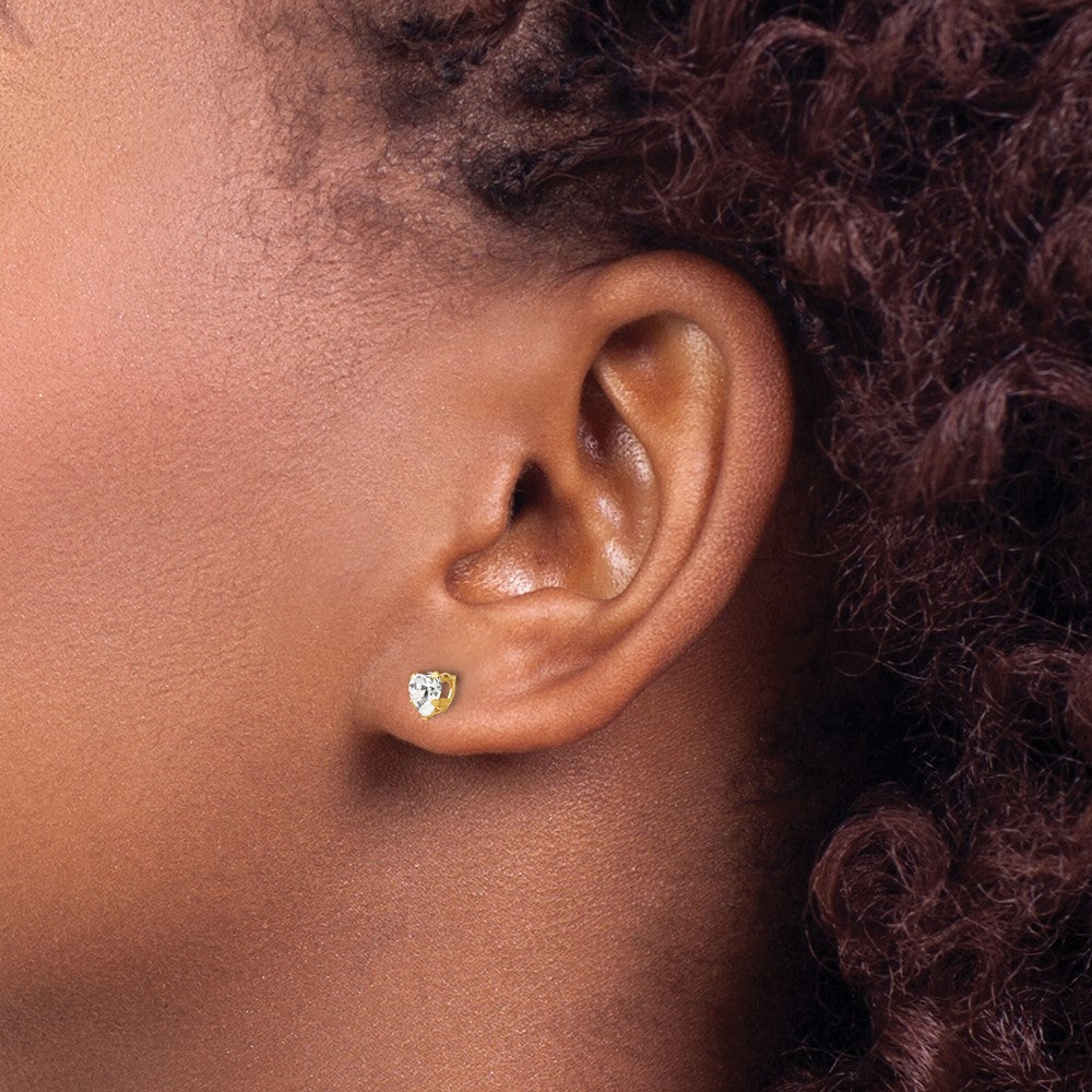 Koala Nest 14K Madi K 4mm White CZ Heart Earrings