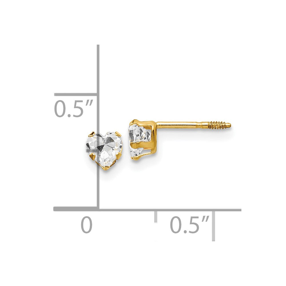 Koala Nest 14K Madi K 4mm White CZ Heart Earrings