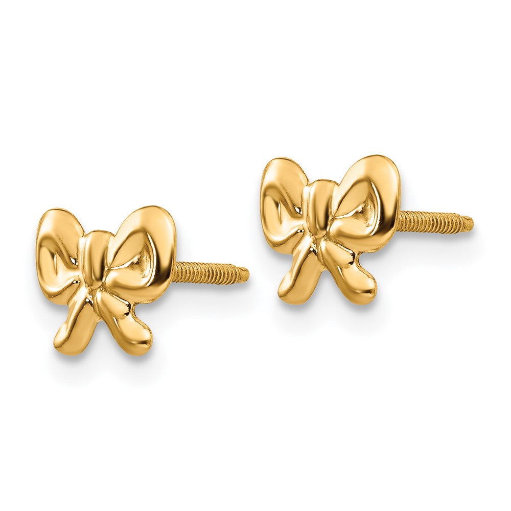 Snuggle Spark 14k Madi K Bows Screwback Earrings