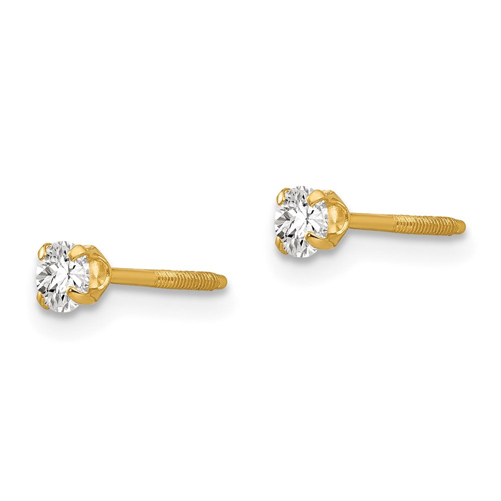 Cocoa Bug 14k Madi K 3mm Imitation April Birthstone Earrings