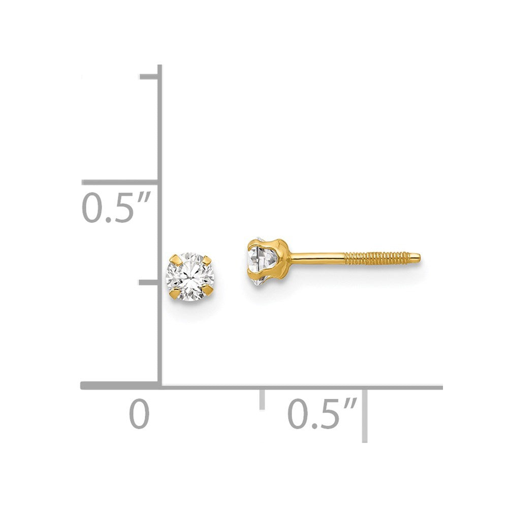 Cocoa Bug 14k Madi K 3mm Imitation April Birthstone Earrings