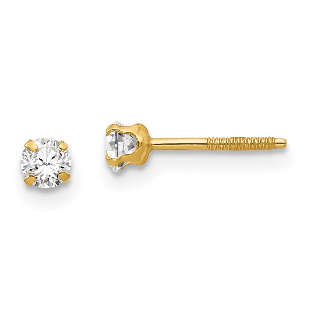 Cocoa Bug 14k Madi K 3mm Imitation April Birthstone Earrings