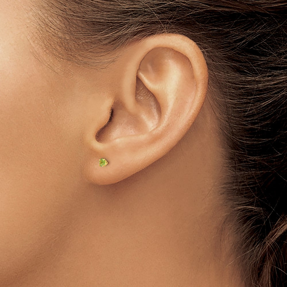Lollipop Cloud 14k Madi K 3mm Imitation Peridot Earrings (Aug)