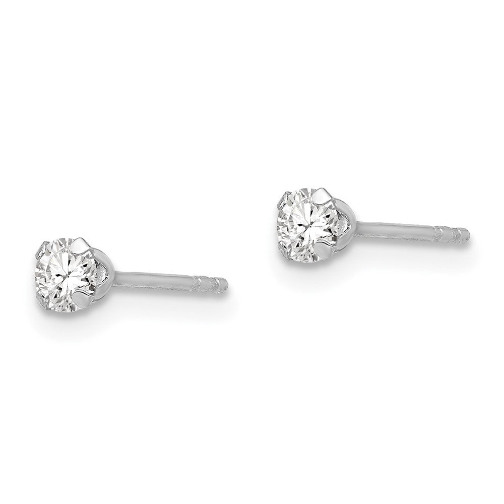 Dreamy Bear 14k White Gold Madi K 3MM CZ Earrings