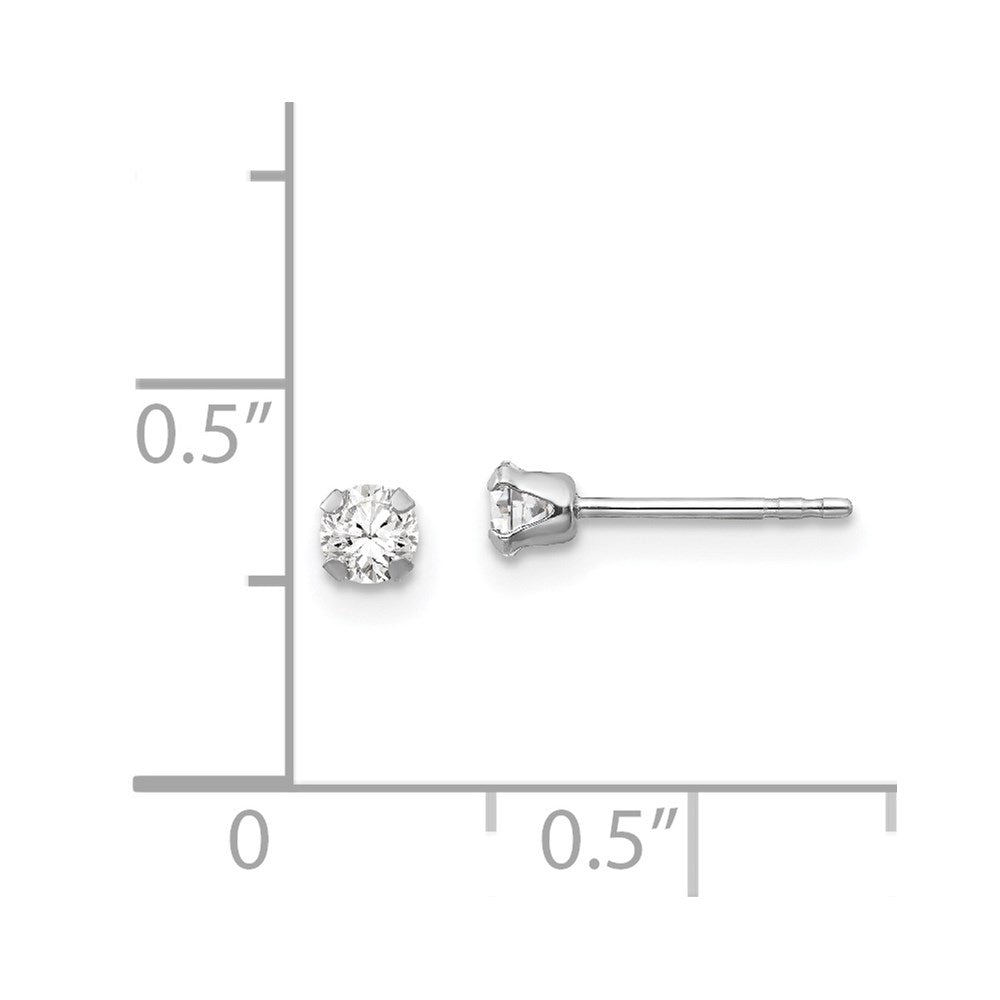 Dreamy Bear 14k White Gold Madi K 3MM CZ Earrings