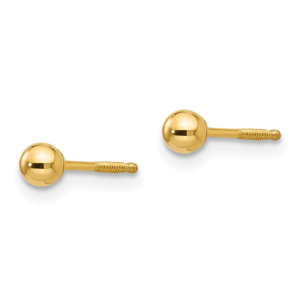 Puddle Bean 14k Madi K 3mm Ball Push On and Screw Off Screwback Earrings