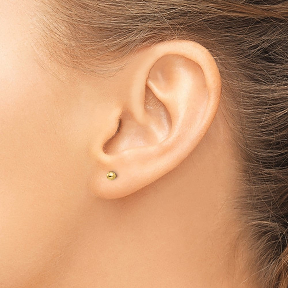Puddle Bean 14k Madi K 3mm Ball Push On and Screw Off Screwback Earrings