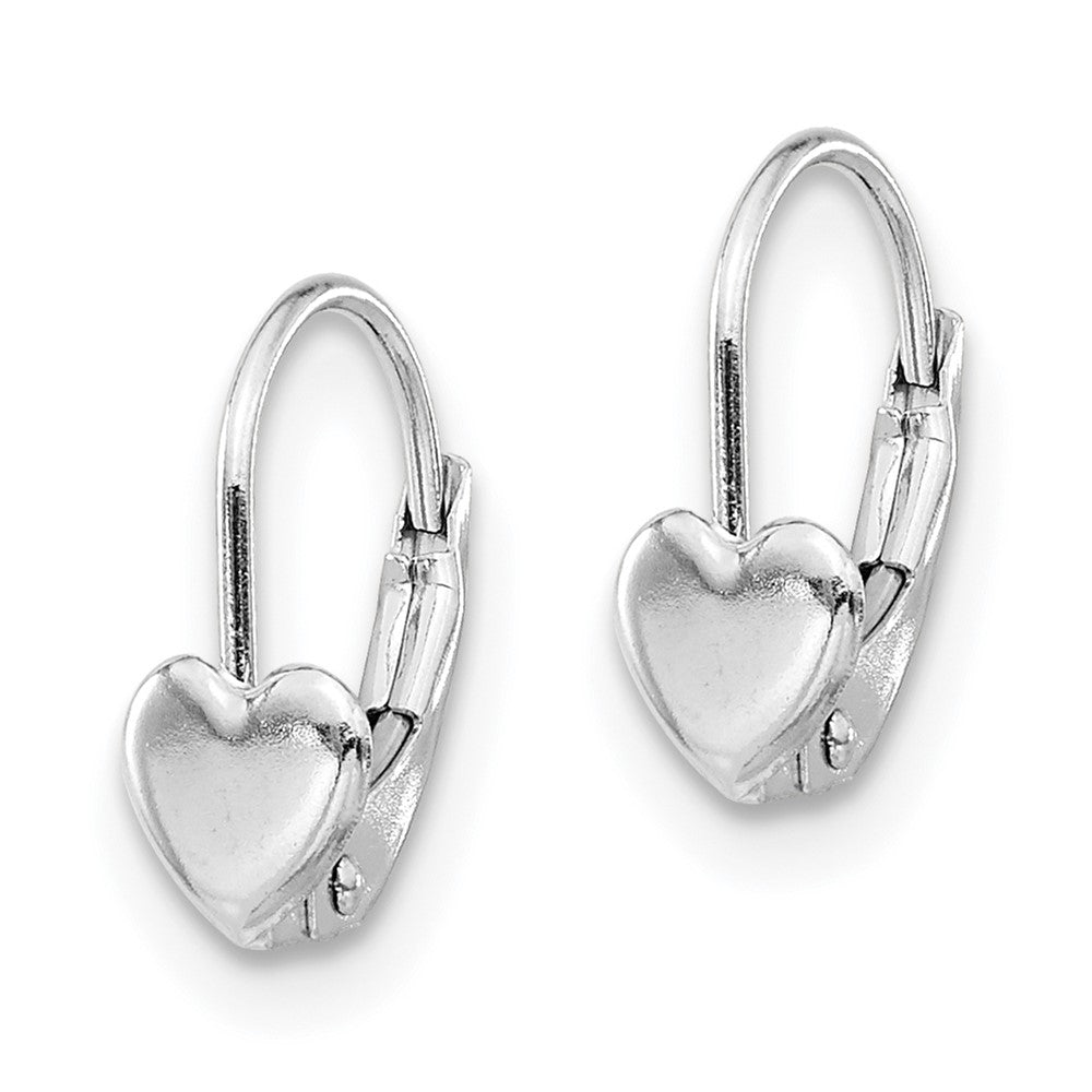 Zippy Drift 14k White Gold Madi K Heart Leverback Earrings
