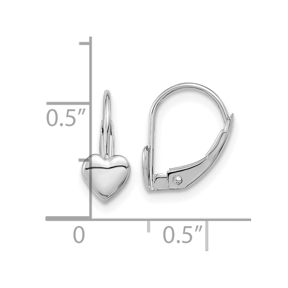 Zippy Drift 14k White Gold Madi K Heart Leverback Earrings