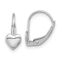 Zippy Drift 14k White Gold Madi K Heart Leverback Earrings