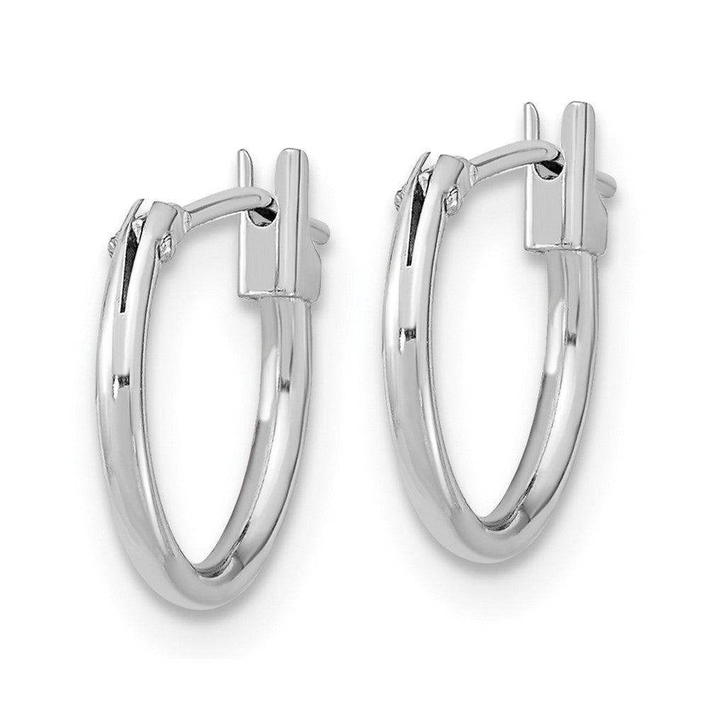 Sparkle 14k White Gold Madi K Hoop Earrings