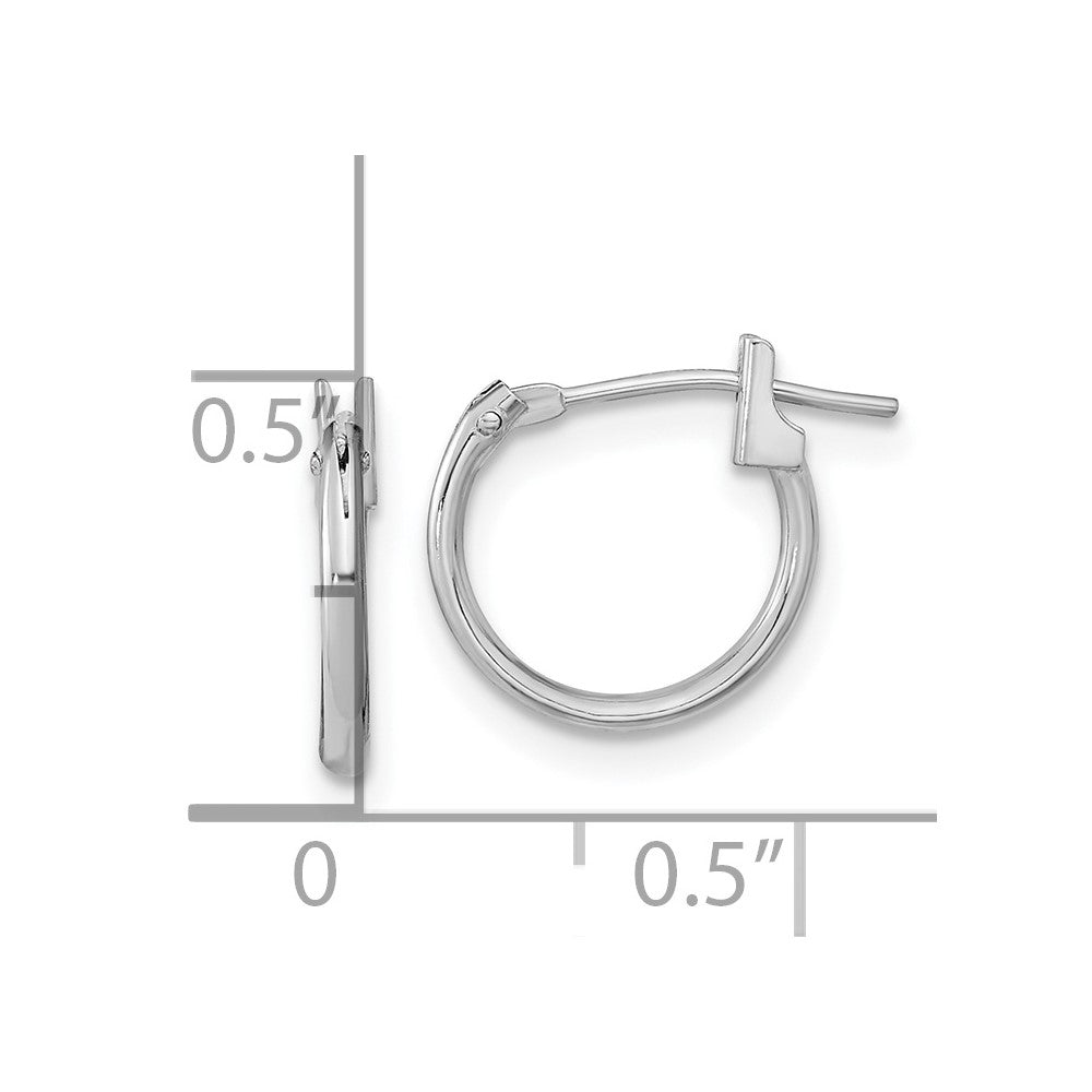Sparkle 14k White Gold Madi K Hoop Earrings