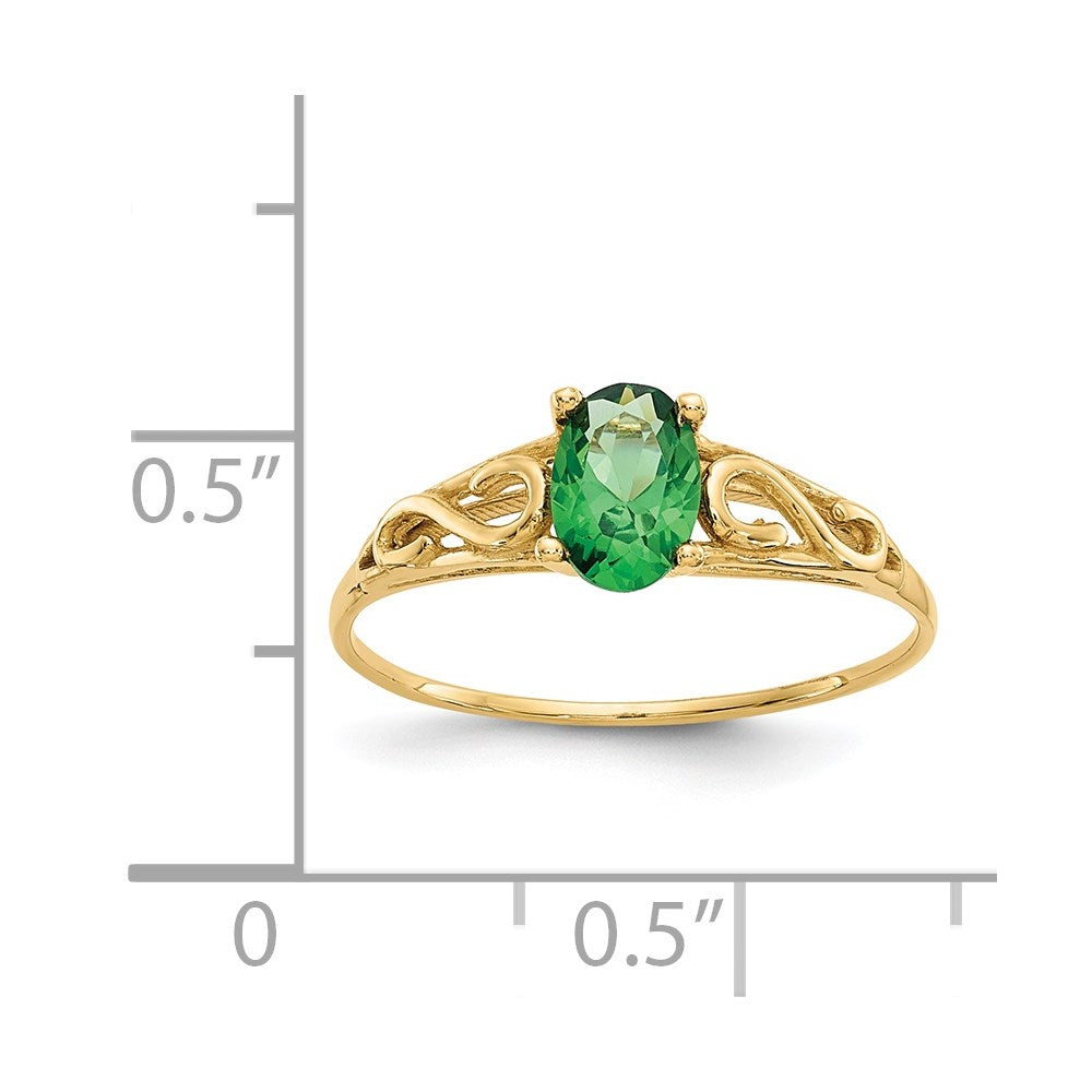 Bunny Boo 14k Madi K Synthetic Emerald Ring