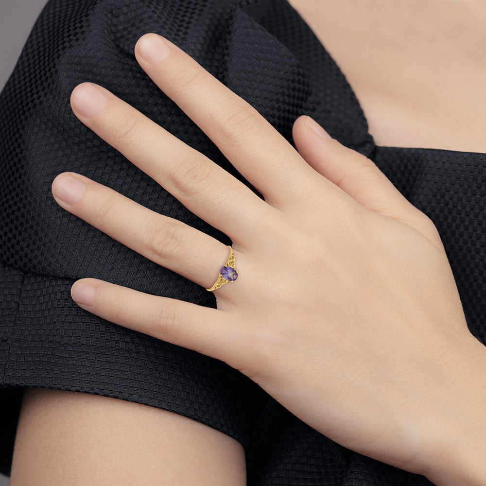 Jellybean Bloom 14k Madi K Synthetic Alexandrite Ring