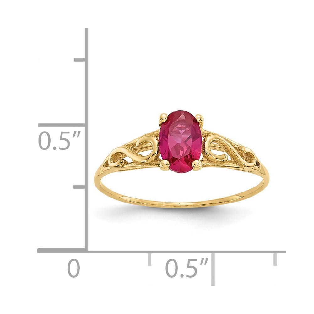 Pixie Bear 14k Madi K Synthetic Ruby Ring