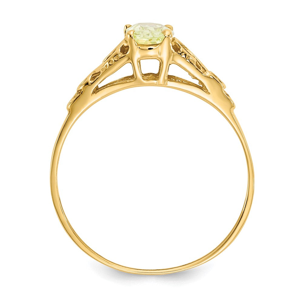 Fluffy Song 14k Madi K Synthetic Peridot Ring