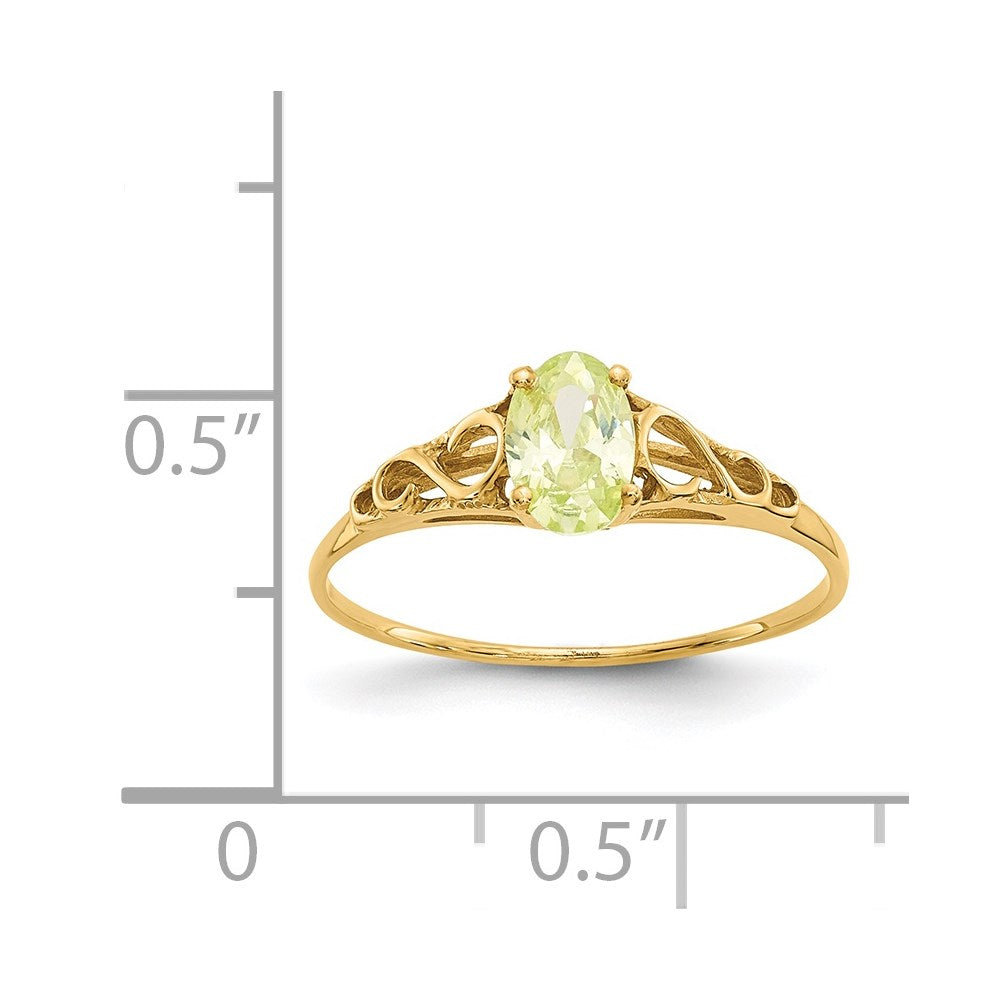 Fluffy Song 14k Madi K Synthetic Peridot Ring
