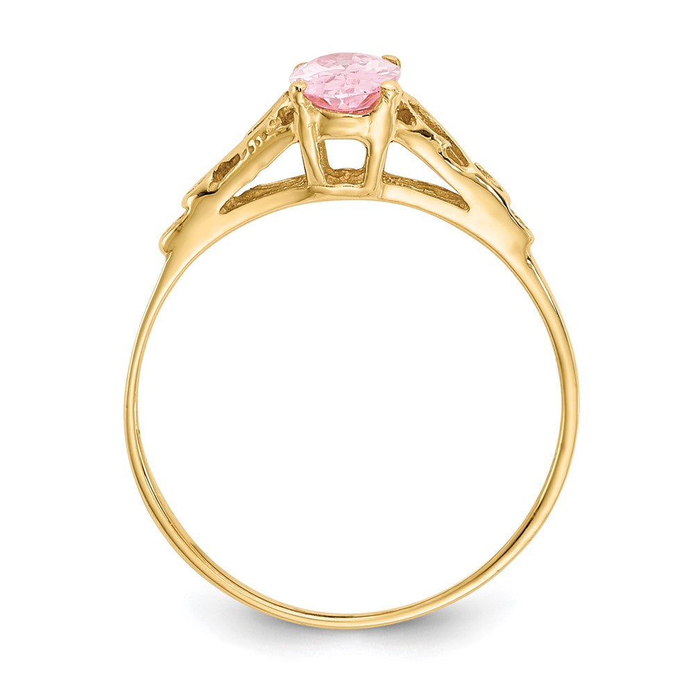 Huggy 14k Madi K Synthetic Rose Zircon Ring