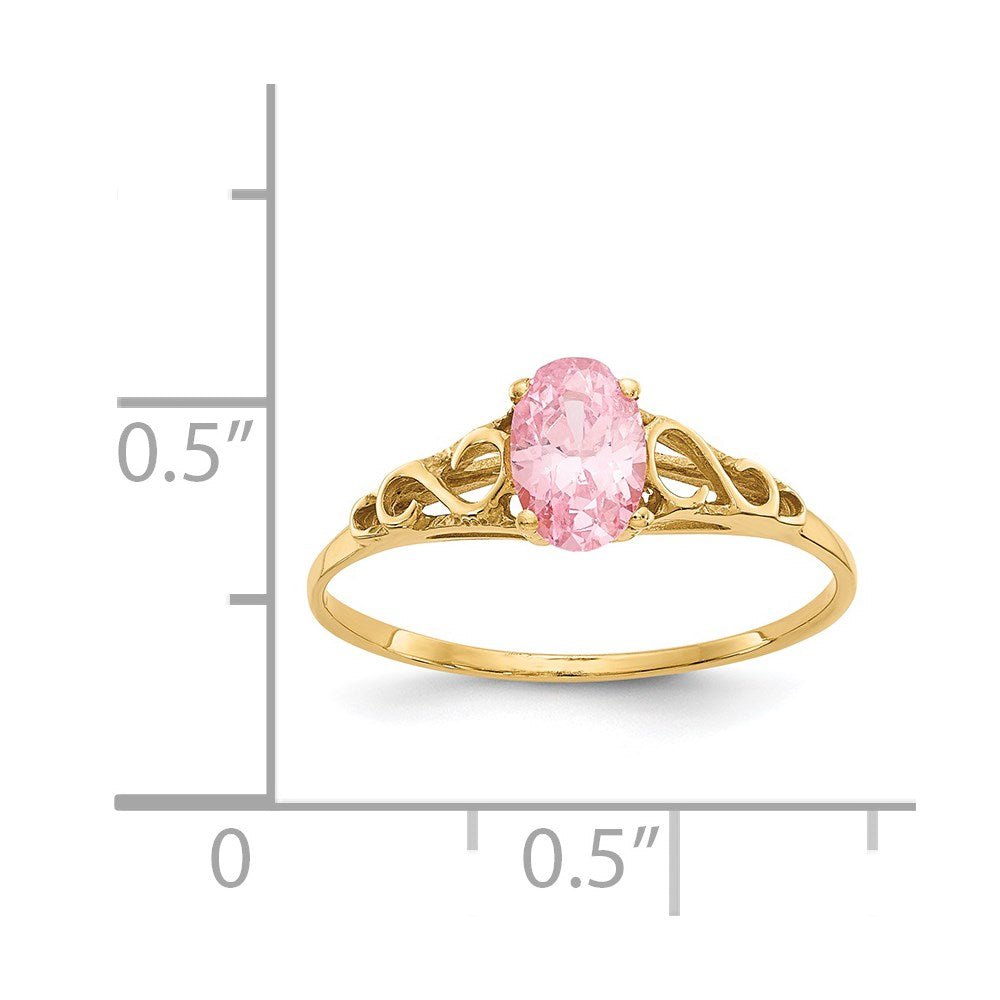 Huggy 14k Madi K Synthetic Rose Zircon Ring