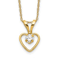 Pixie Wink 14k Madi K 3mm White Zircon Heart Birthstone Necklace